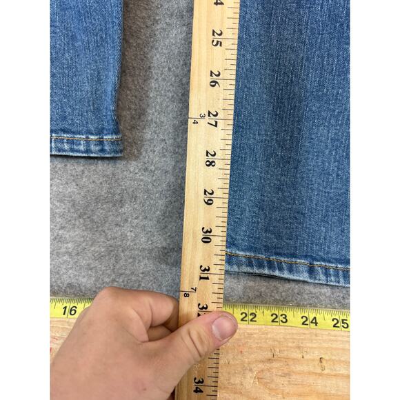 Levis 511 Denim Slim Fit Straight Jeans Mens 32x31 Blue Red Tab Faded Streetwear - Picture 4 of 8